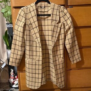 Plaid Tan Women's Coat